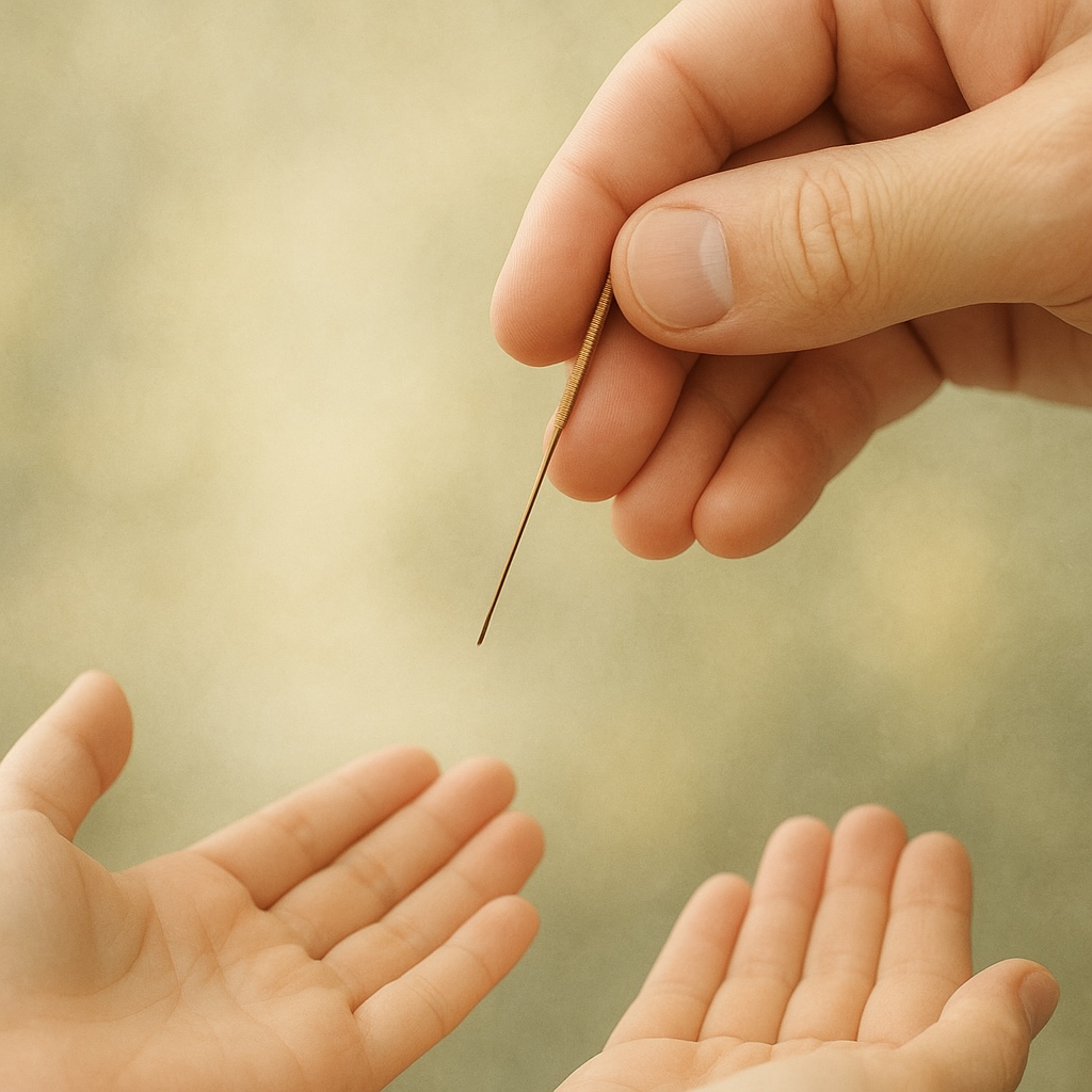 刺さない鍼の施術イメージ